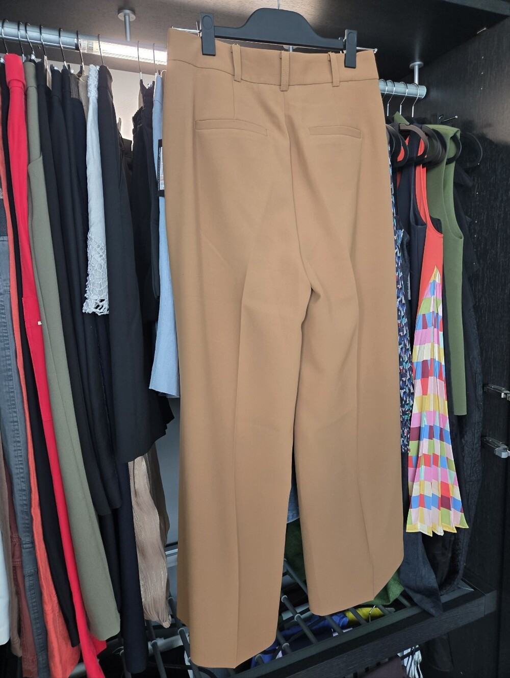Kenneth Cole Wide-Leg High-Waist Camel Tan Trousers - Picture 5 of 8